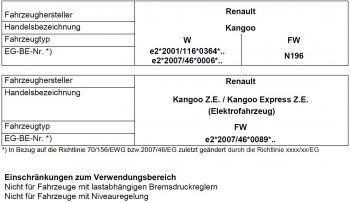 Zusatzfedern Hinterachse HV-146135 für Renault Kangoo Express