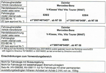 verstärkte Federn Hinterachse HV-098088 für Mercedes Vito/Viano