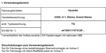 Zusatzfedern Hinterachse HV-498050 für Hyundai H300/H1